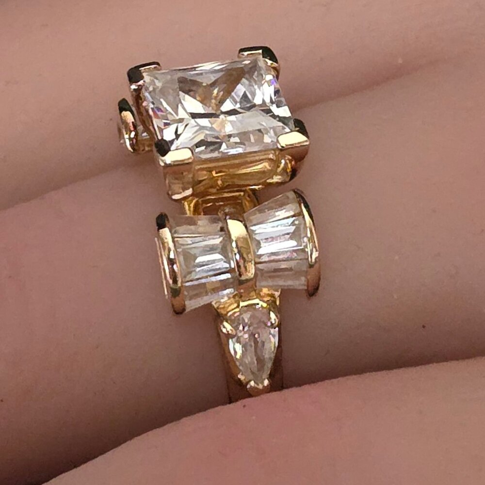 Sterling Silver Art Deco Cocktail/Engagement Ring
